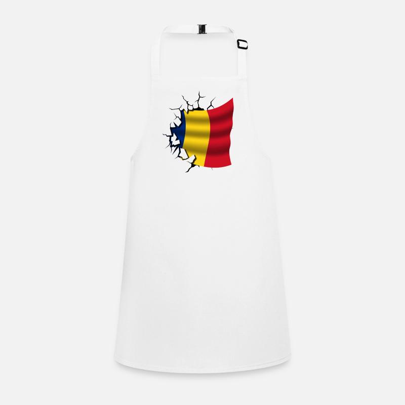 Drapeau de la Roumanie - Roumanie - Drapeau Broken Design Tablier Enfant