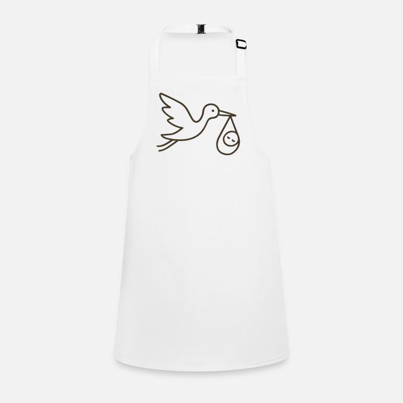 Storch mit Babykind - Minimal Baby Arrival Schürze für Kinder