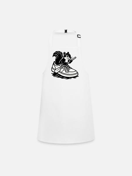 Squirrel in sneakers! - Children's Apron - white - Front