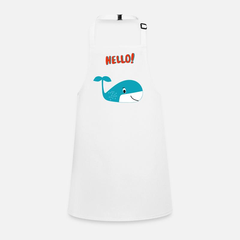 Fröhlicher Wal sagt Hallo - Geschenkidee Schürze für Kinder