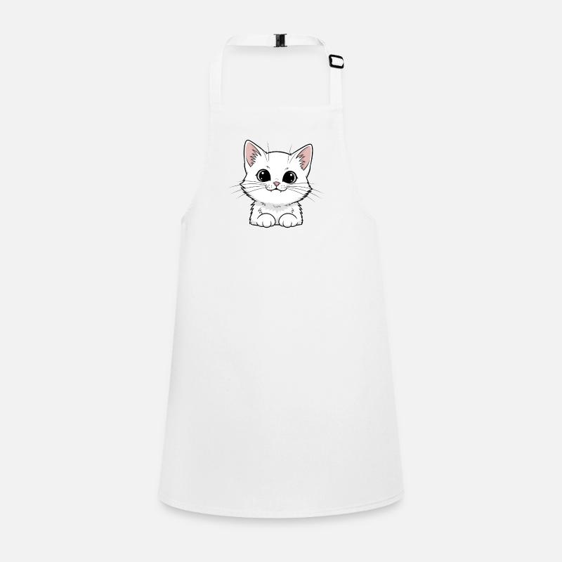 Mignon design de chaton blanc Tablier Enfant