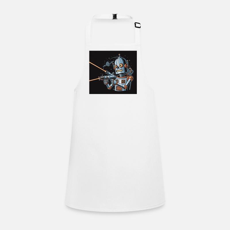 Retro Sci-Fi Robot with Laser Weapon Children's Apron