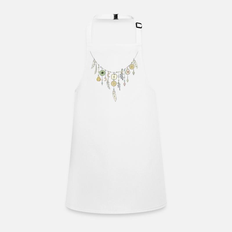 Delicate chain with fruit and feather motifs Children's Apron