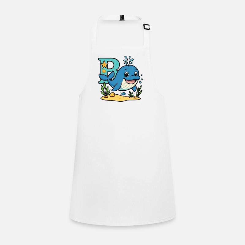 B comme… Baleine ! Design alphabet mignon Tablier Enfant