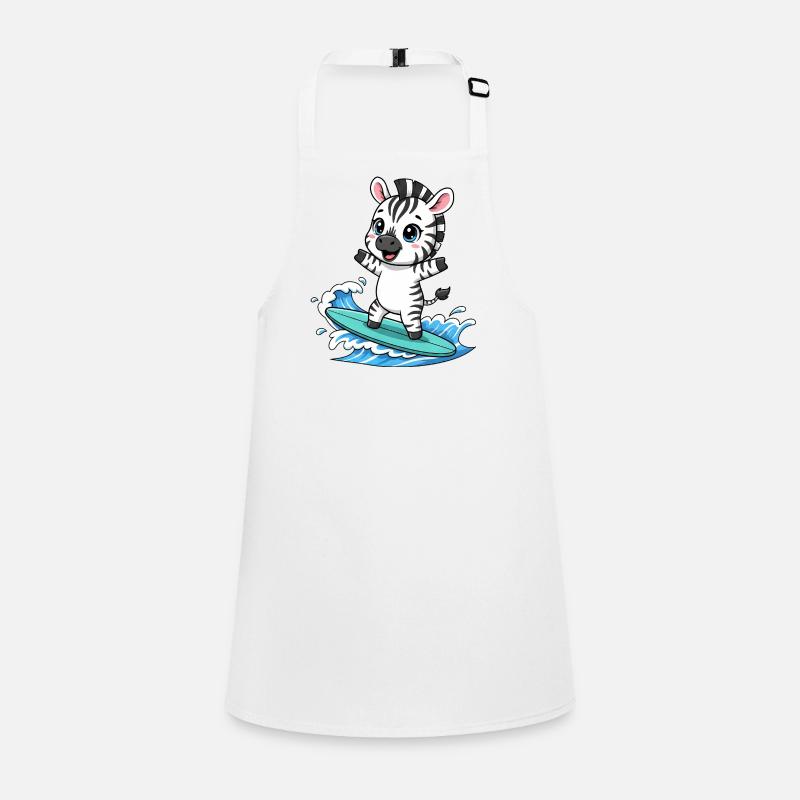 mignon zèbre surfeur dessin animé surf été Tablier Enfant