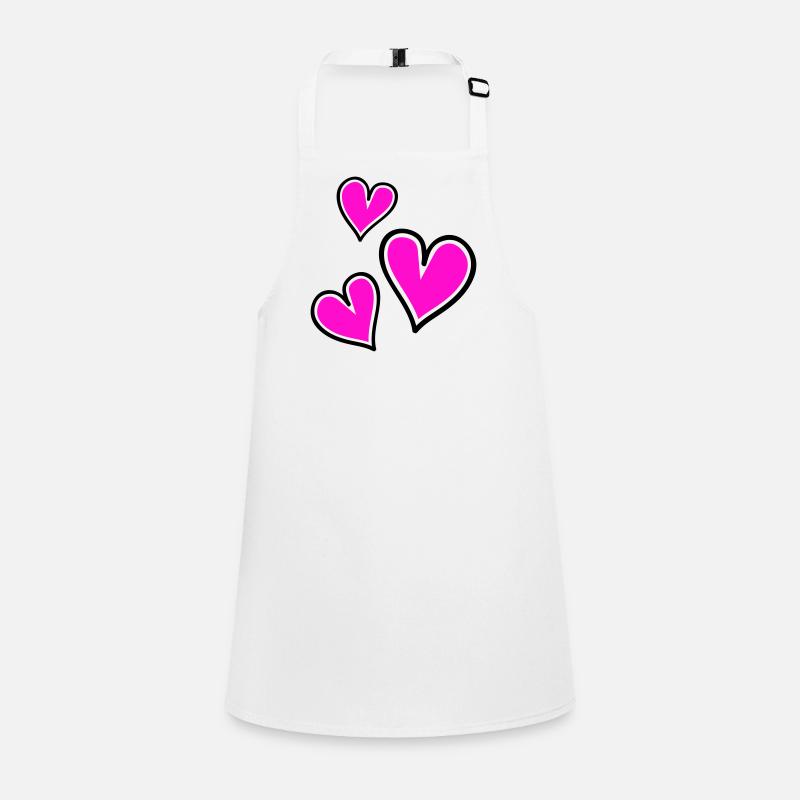 Motif de coeur rose vif Tablier Enfant