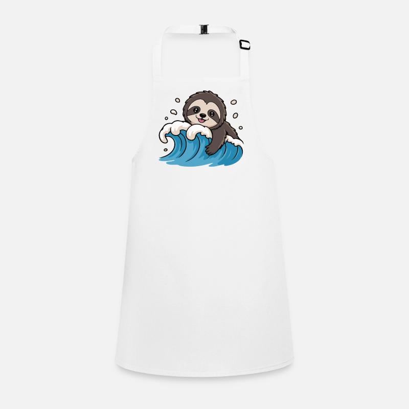 Sloth Surf on Ocean Wave Children's Apron