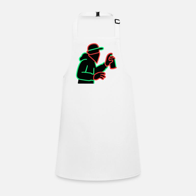 Neon Graffiti Sprayer Silhouette Children's Apron