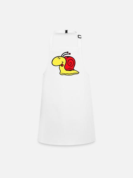 Snail cheeky tongue sticking out quickly small - Children's Apron - white - Front
