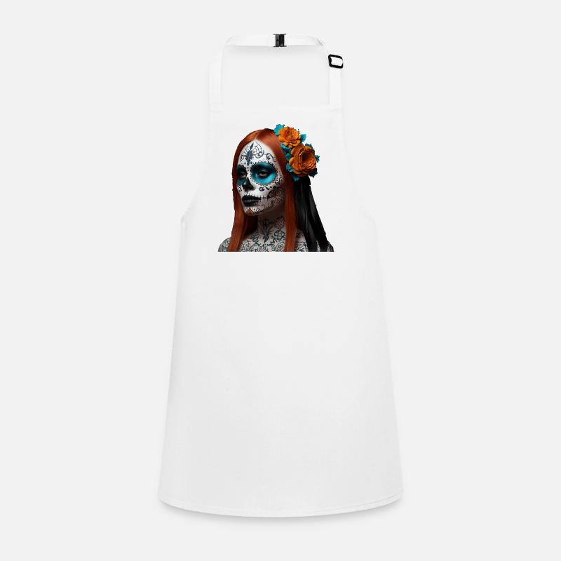 Sugar Skull Floral Dia de Muertos Children's Apron