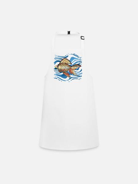 Fisch - Schürze für Kinder - Weiß