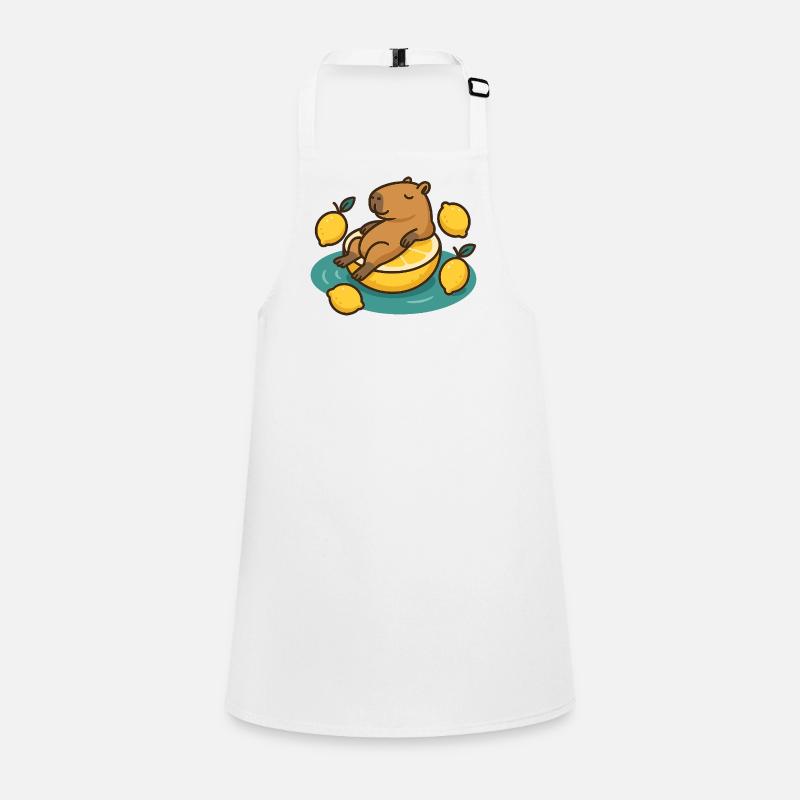 Chilling Capybara sur Lemon Cartoon Tablier Enfant