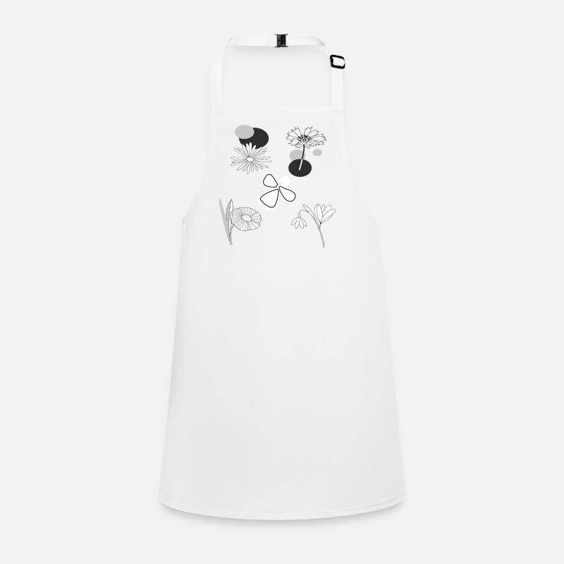 Fleurs noires et blanches Tablier Enfant