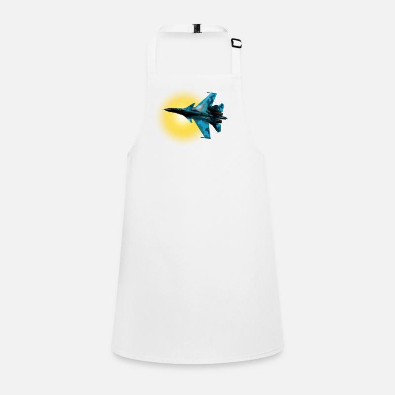 Blue Camouflage Fighter Plane Sun Circle Children's Apron