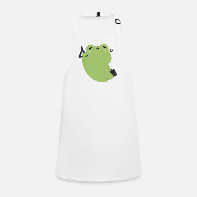 Tired Green Frog Commute Children's Apron