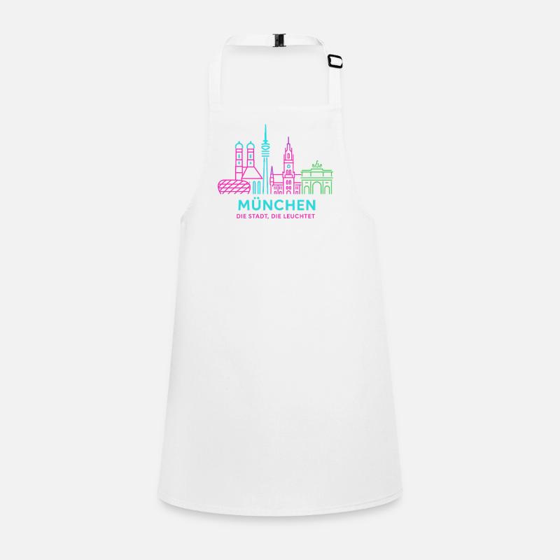 München Neon Skyline Schürze für Kinder