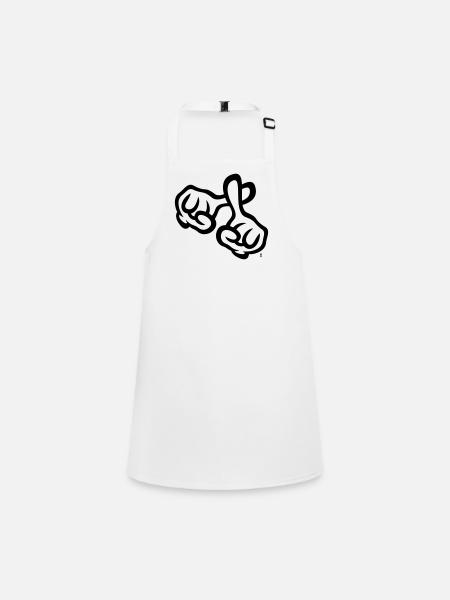 Finger cross (hands / cross / Bible / religion, 1C) - Children's Apron - white - Front