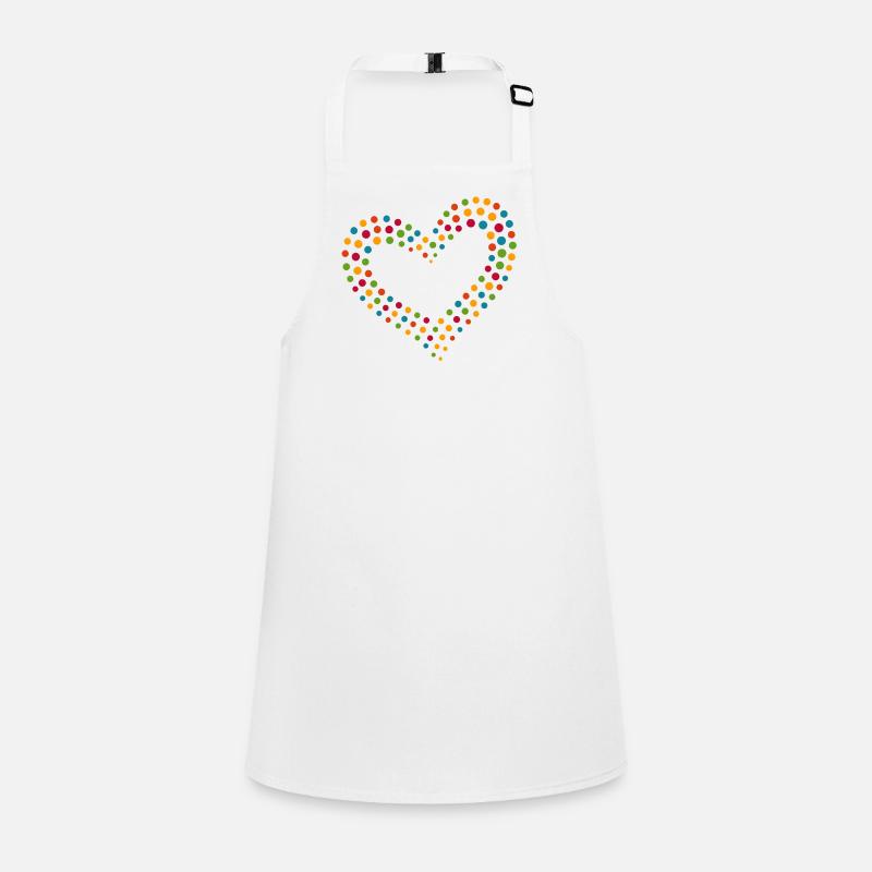 Rainbow Dot Heart Children's Apron