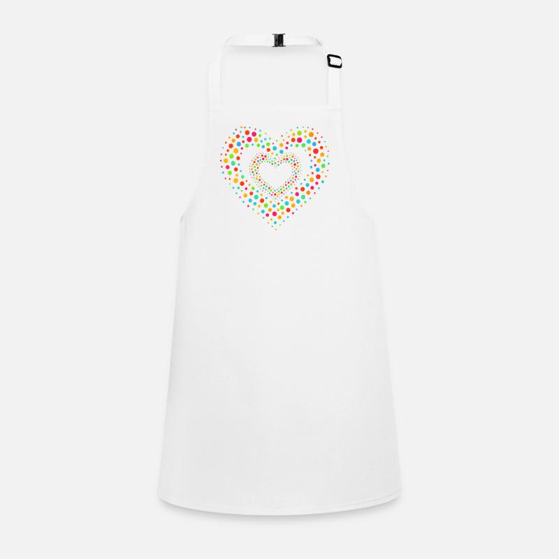 Rainbow Dot Heart Pattern Tee Children's Apron