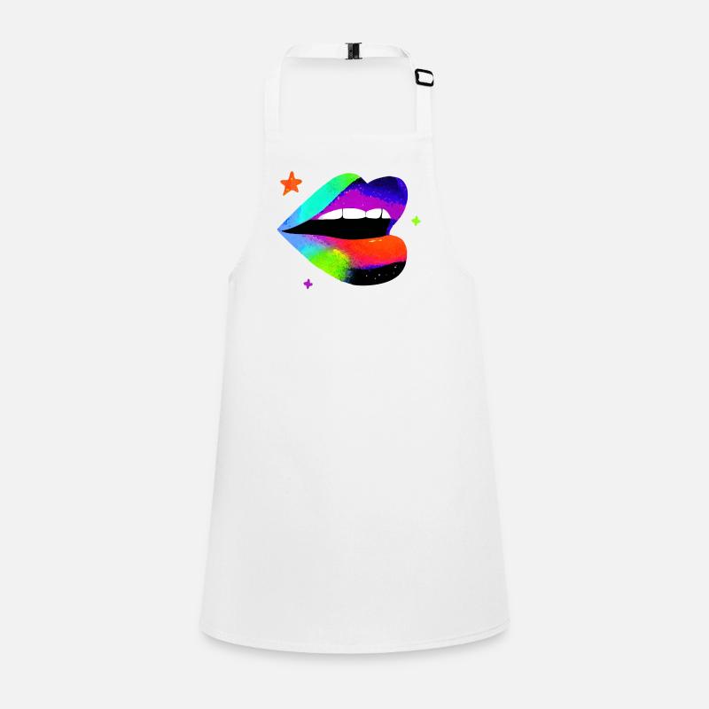 Regenbogen Lippe Pop Art Schürze für Kinder