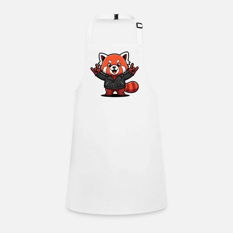 Red Panda in Leather Jacket Children's Apron