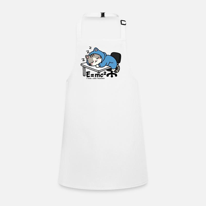 E = mc² - Sleeper Cat in Blue Pyjamas Children's Apron