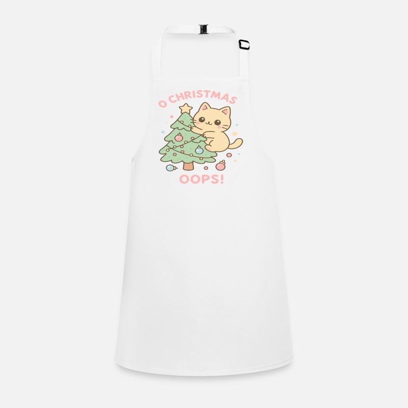 Pastel Cat Christmas Tree Children's Apron