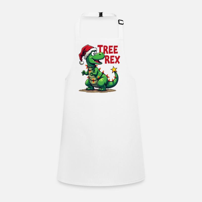 Christmas Dino – Funny T-Rex with Christmas Tree Children's Apron