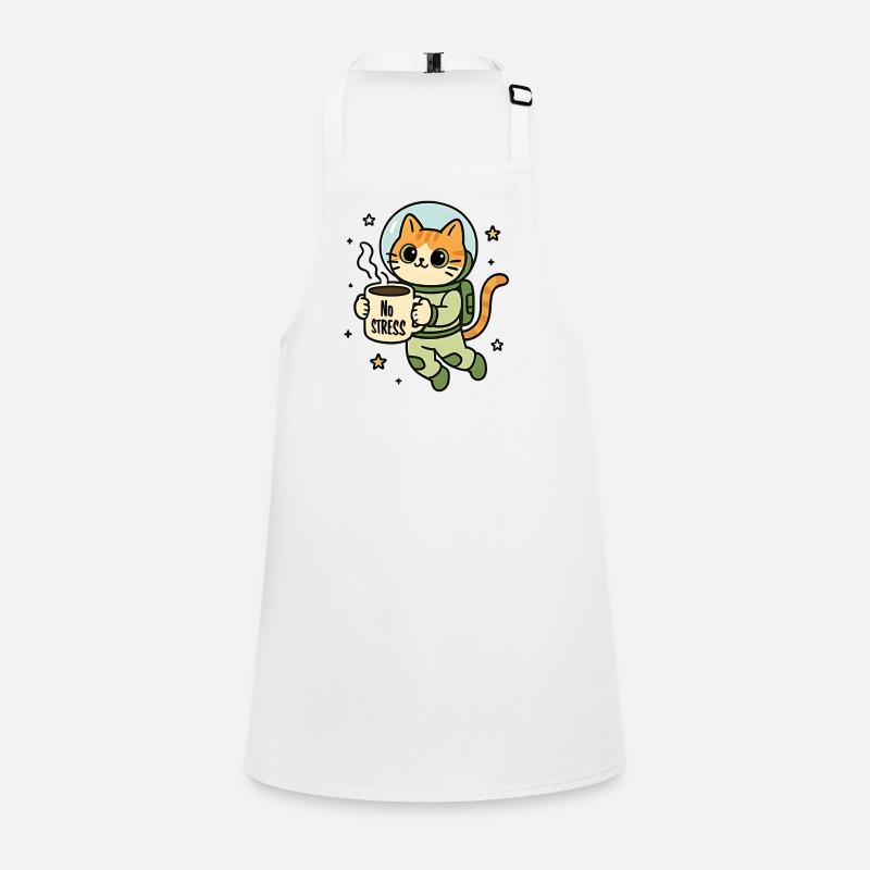 Chat astronaute tasse zen Tablier Enfant