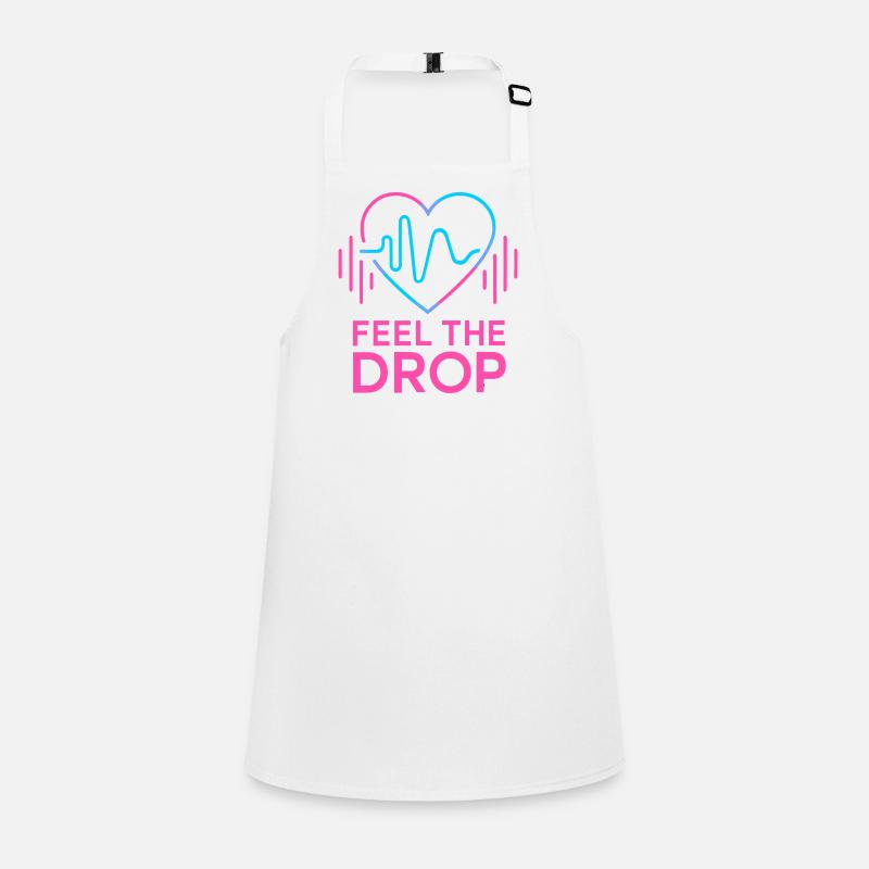 FEEL THE DROP Heart Neon EDM Party Electro Children's Apron