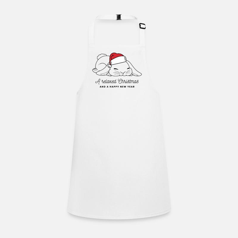 Relaxed Christmas Bunny with Hat - Dark Children's Apron