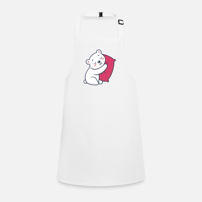 Câlin d'ours blanc et oreiller rose Tablier Enfant