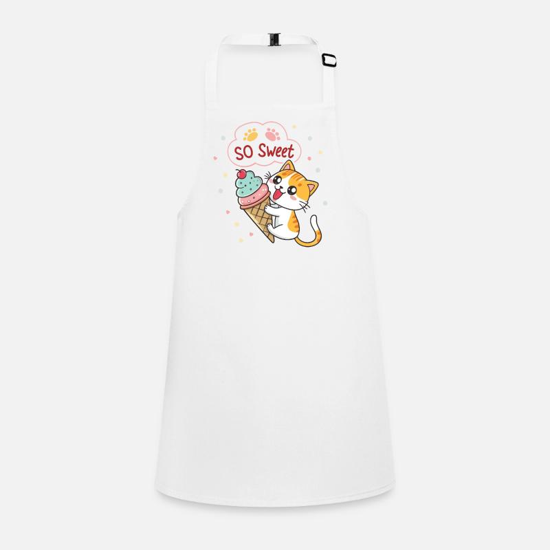 Chat gourmand avec glace pastel Children's Apron