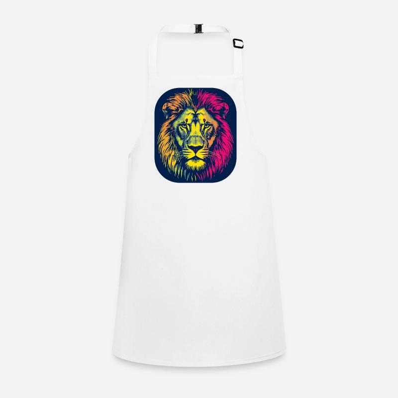Neon Lion Head Pop Art Children's Apron