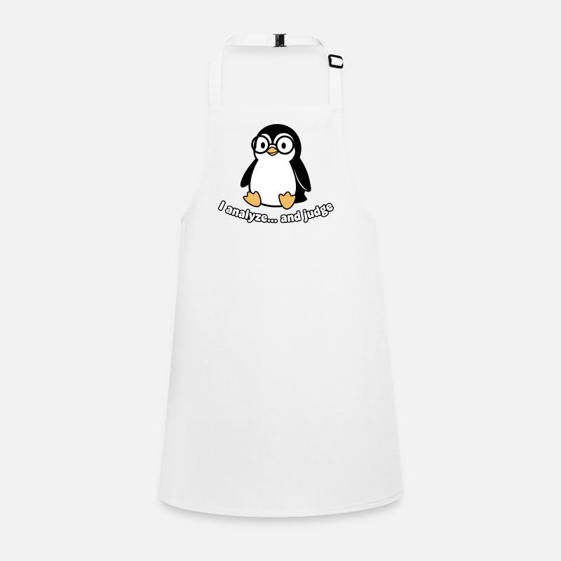 Penguin Thinker with Glasses Children's Apron