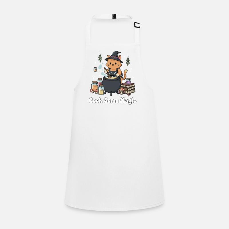 Cat wizard at the cauldron Children's Apron