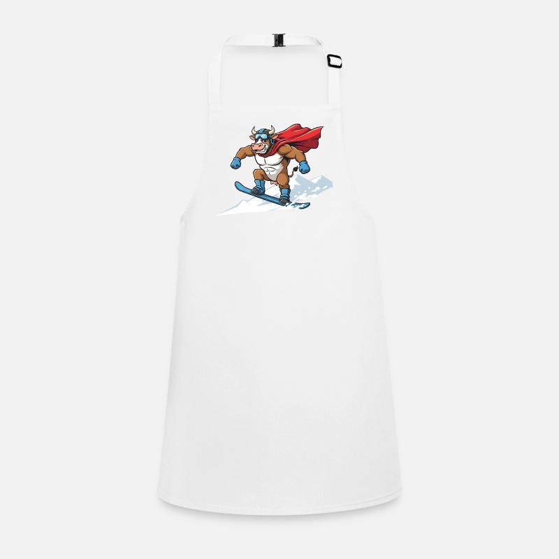 Super taureau de snowboard dans la neige Tablier Enfant