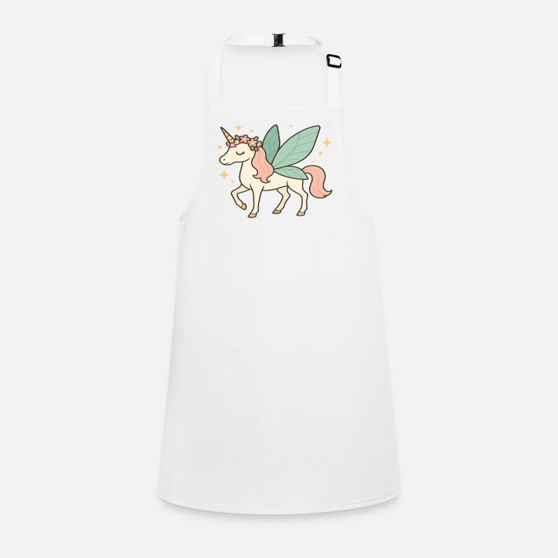 Niedliches Feen-Einhorn mit Blumen und Glitzern Schürze für Kinder
