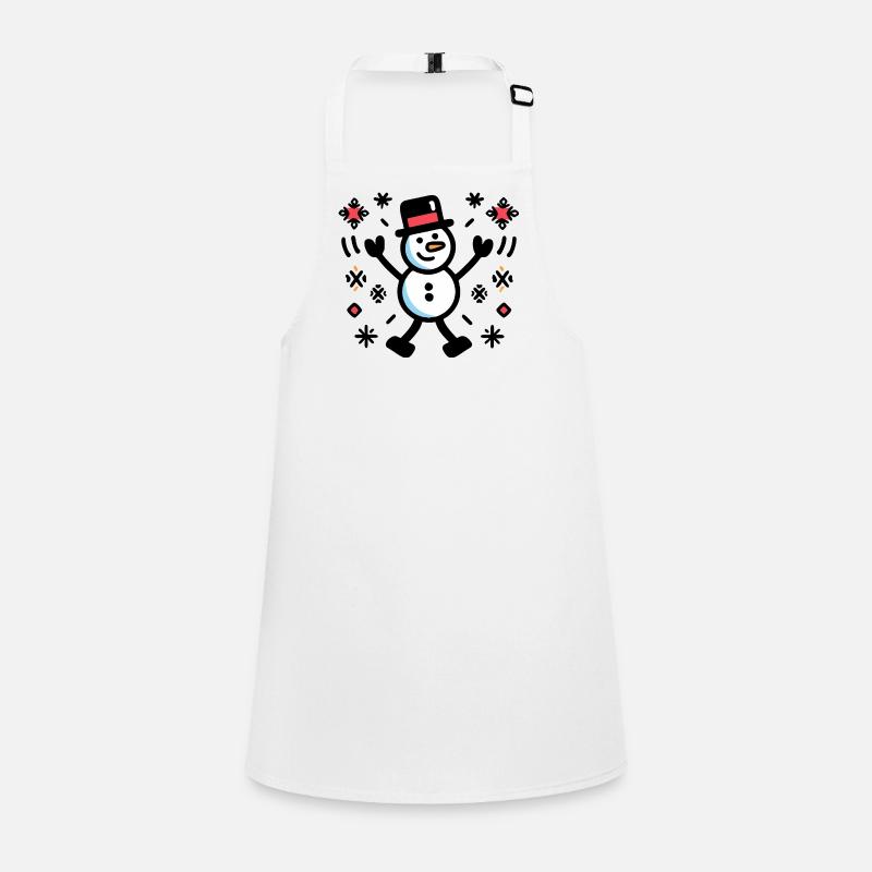 Cheerful Snowman Comic Winter Children's Apron
