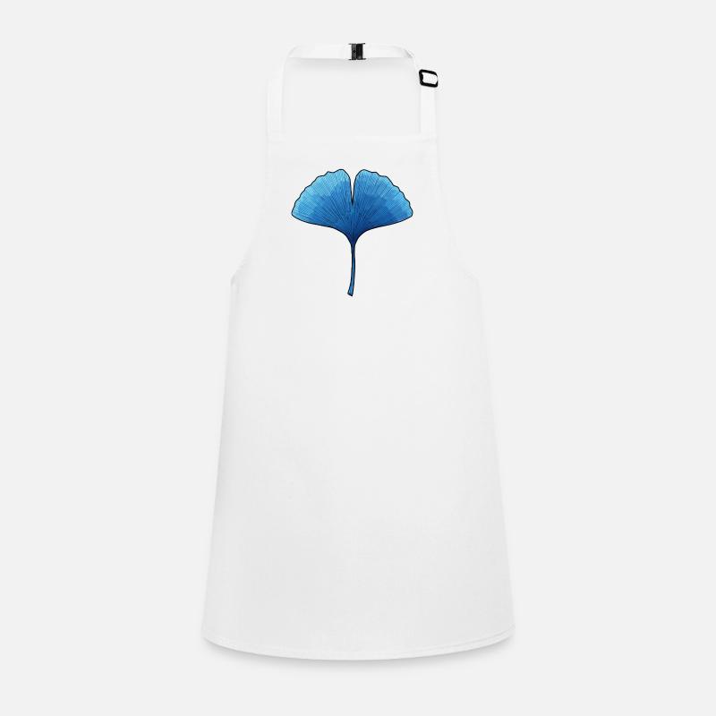 Ginkgo Blue Leaf Silhouette Children's Apron