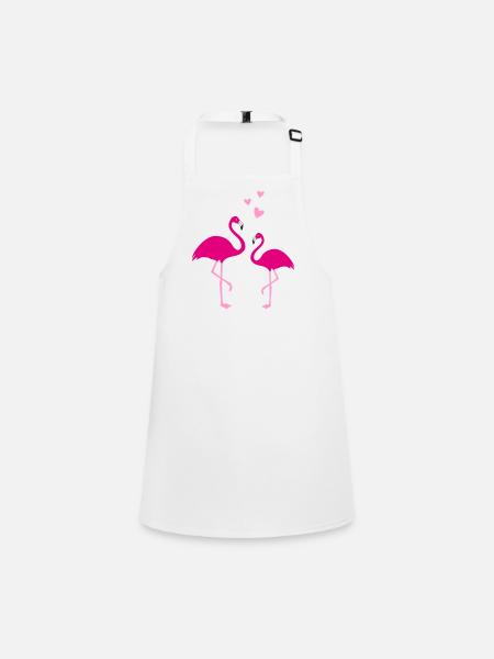 Flamingos Liebe Duo - Schürze für Kinder - Weiß - Vorne