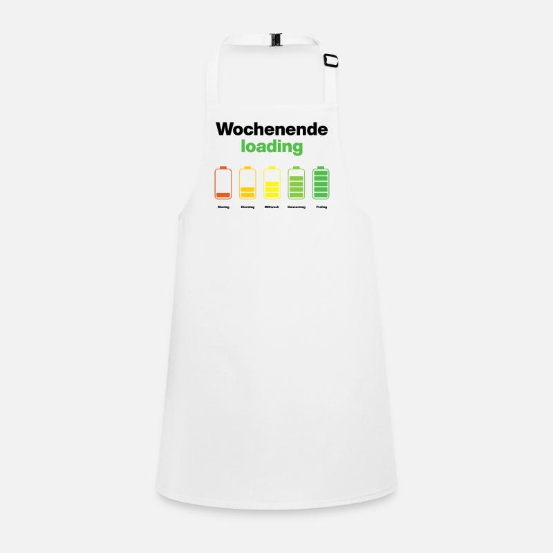 Wochenende loading – Akku voll am Freitag, Arbeit Schürze für Kinder