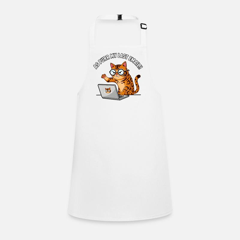 Chat de bureau en colère ronronne Mon dernier e-mail Tablier Enfant