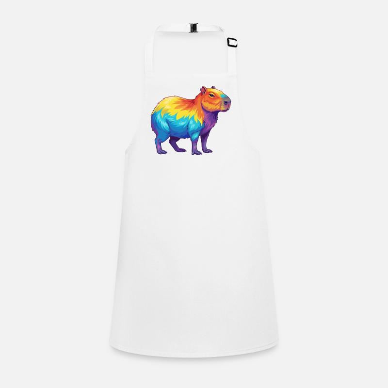 Bunte Capybara-Regenbogen-Pop-Art-Aquarell Schürze für Kinder