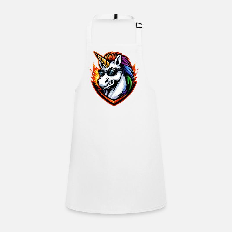 Licorne arc-en-ciel de feu avec lunettes de soleil Tablier Enfant