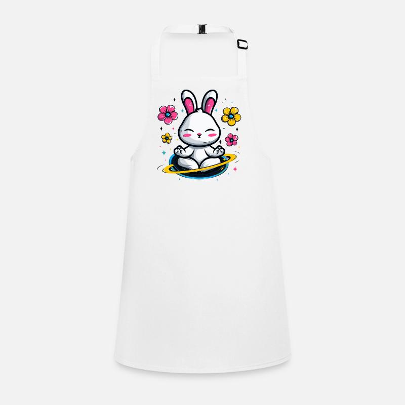 Moon Bunny in the Flower Circle Children's Apron