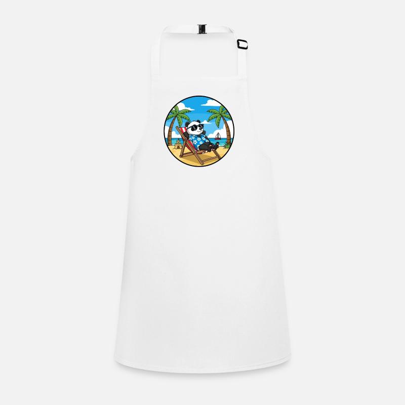 Ambiance estivale de vacances à Panda Beach Cool Tablier Enfant