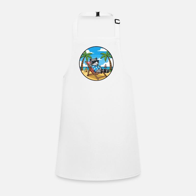 Cool Raccoon Beach Vacation Summer Vibes Children's Apron