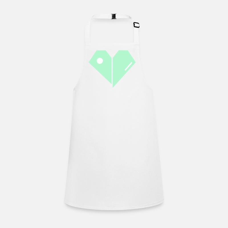 Mint Heart Split Minimalist Children's Apron