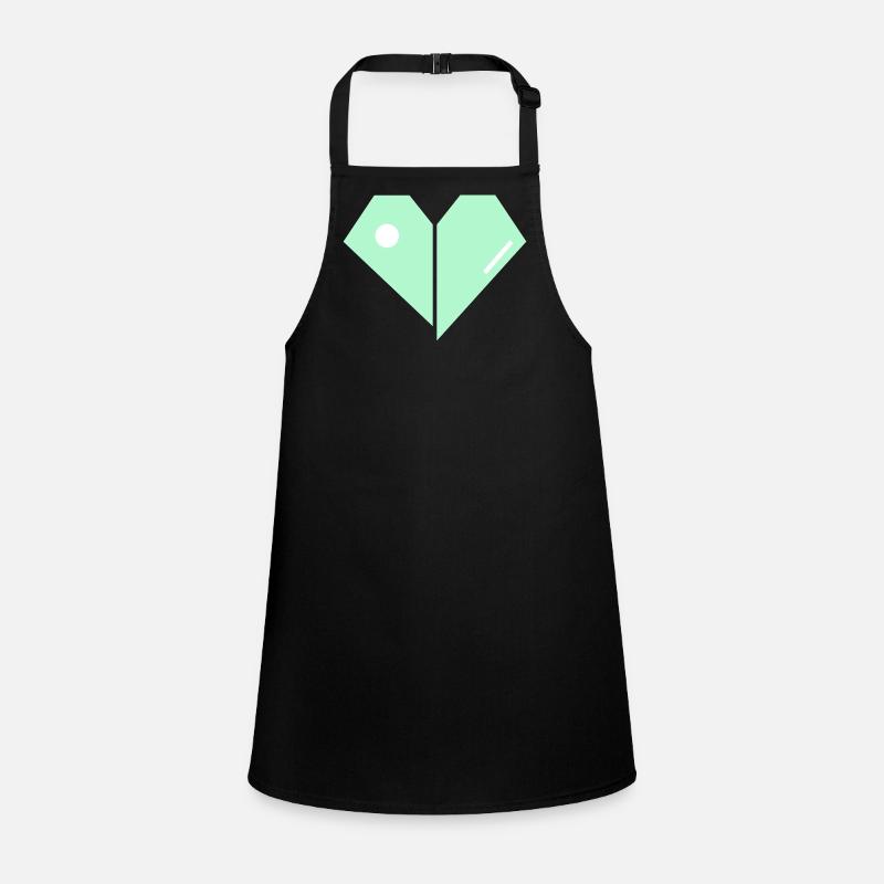 Mint Heart Split Minimalist Children's Apron